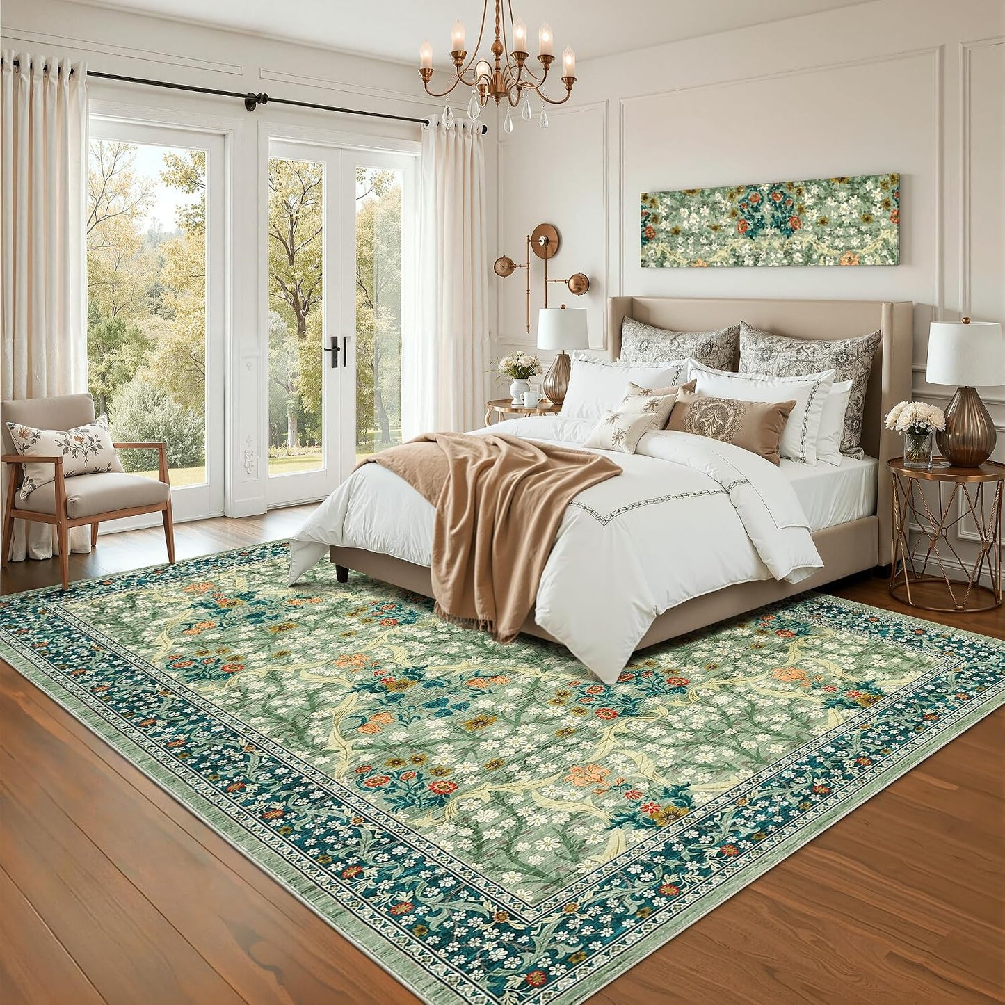 Alfombra lavable 9x12ft para sala dormitorio antiderrap