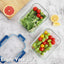 24 Recipientes Vidrio Almacenamiento Comida con Tapas Azul