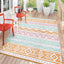Alfombra exterior plástico 5x8ft reversible rosa/naranja