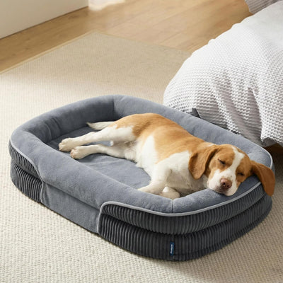 Cama perro ortopédica grande con cubierta impermeable suave grey