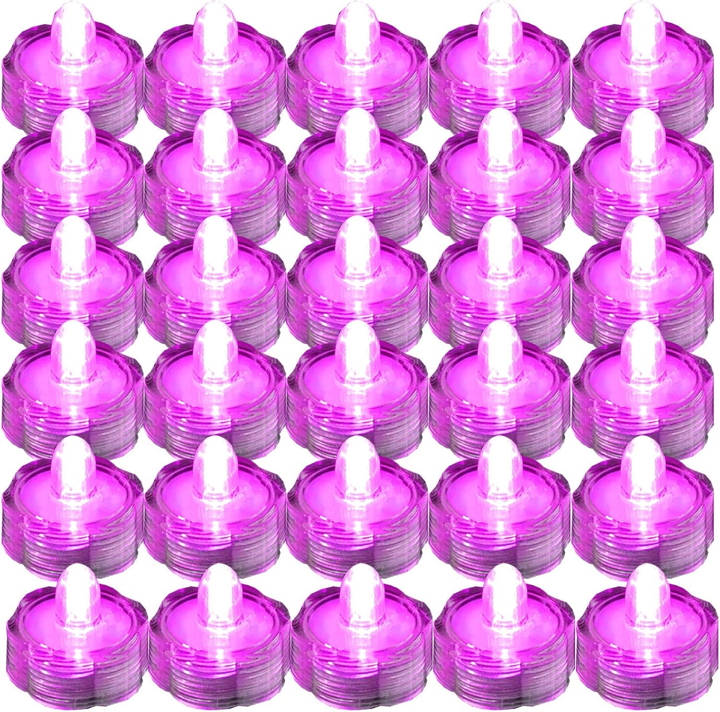 Luz té LED con flores sumergibles rosa pack 30