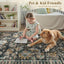 Alfombra 5x7ft estilo bohemio vintage antideslizante gris
