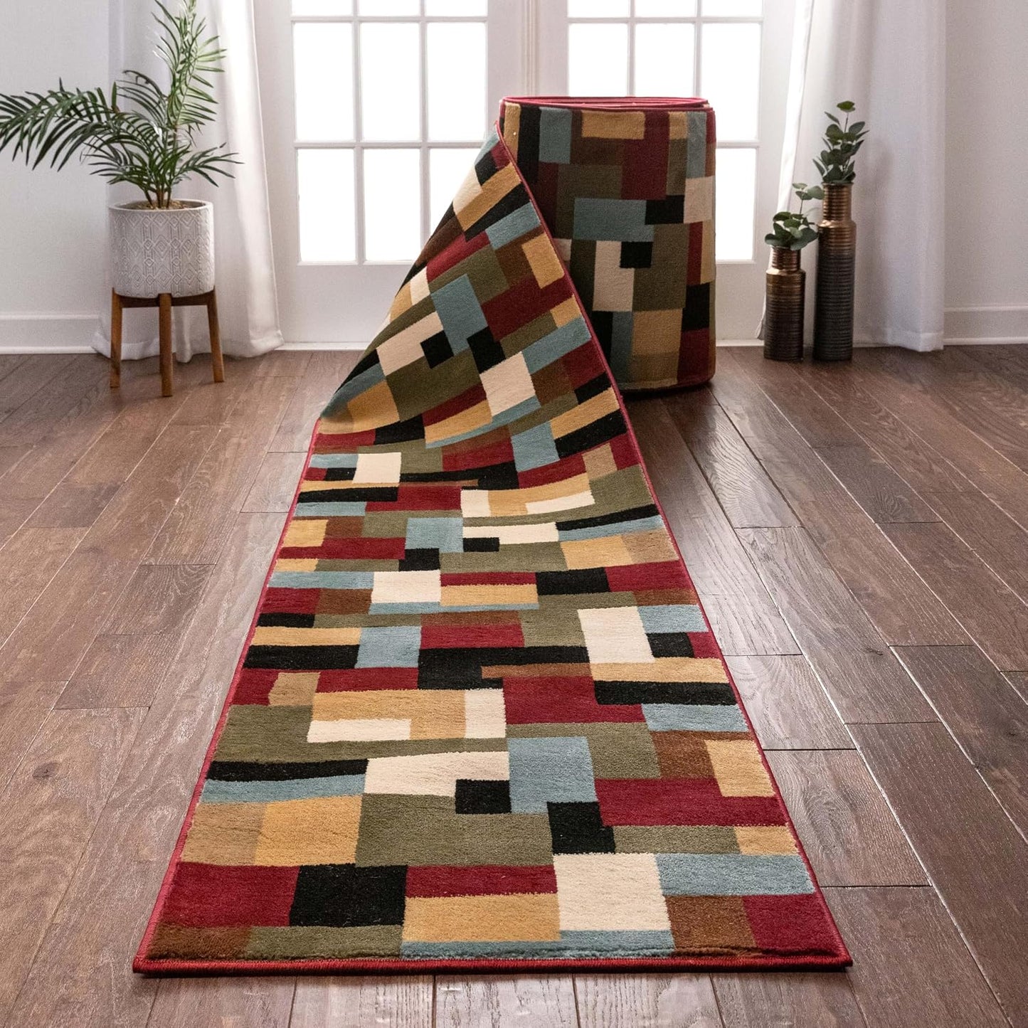 Alfombra geométrica moderna 26" x 2ft