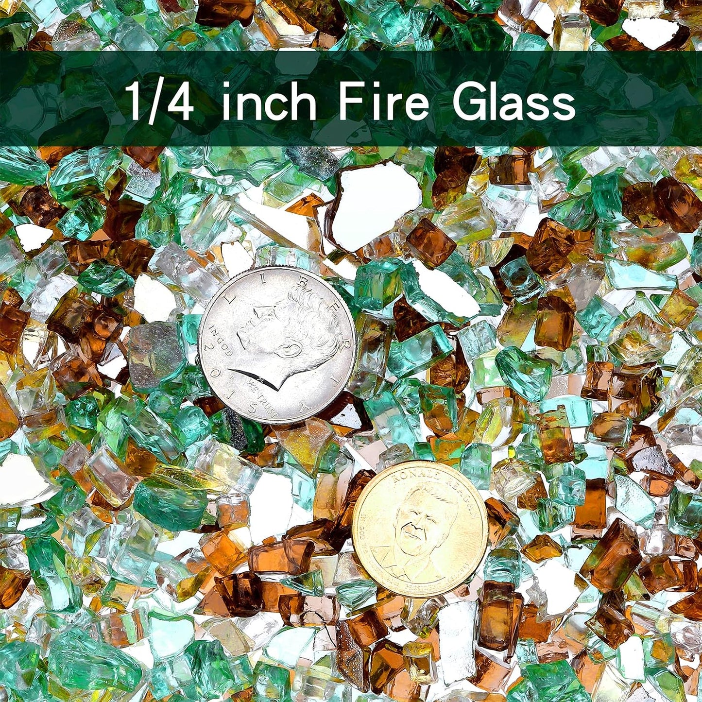 10lb Cristales Fuego Reflectantes ½pulg Colores Mixtos