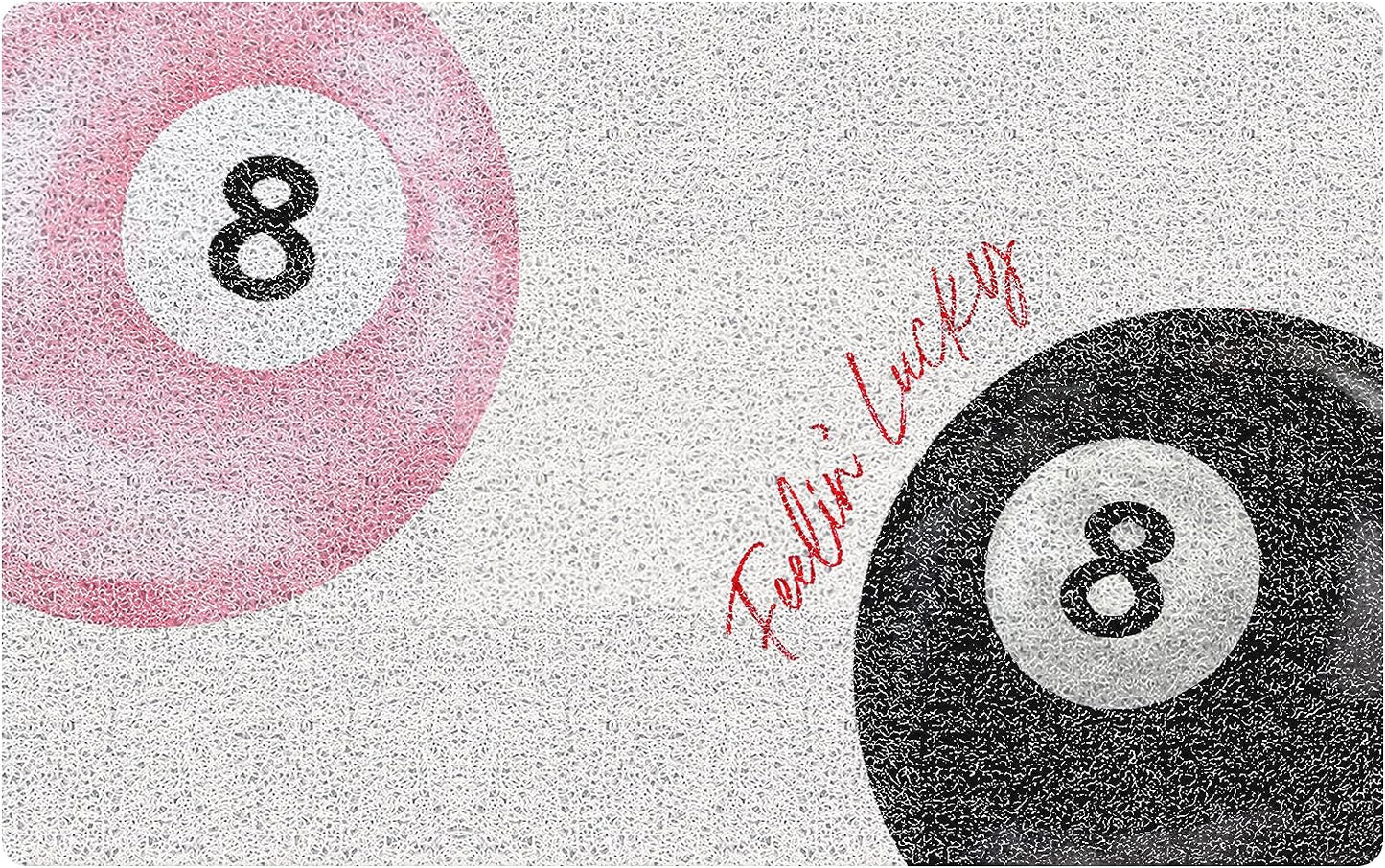 Tapete puerta rosa retro bola 8 de la suerte