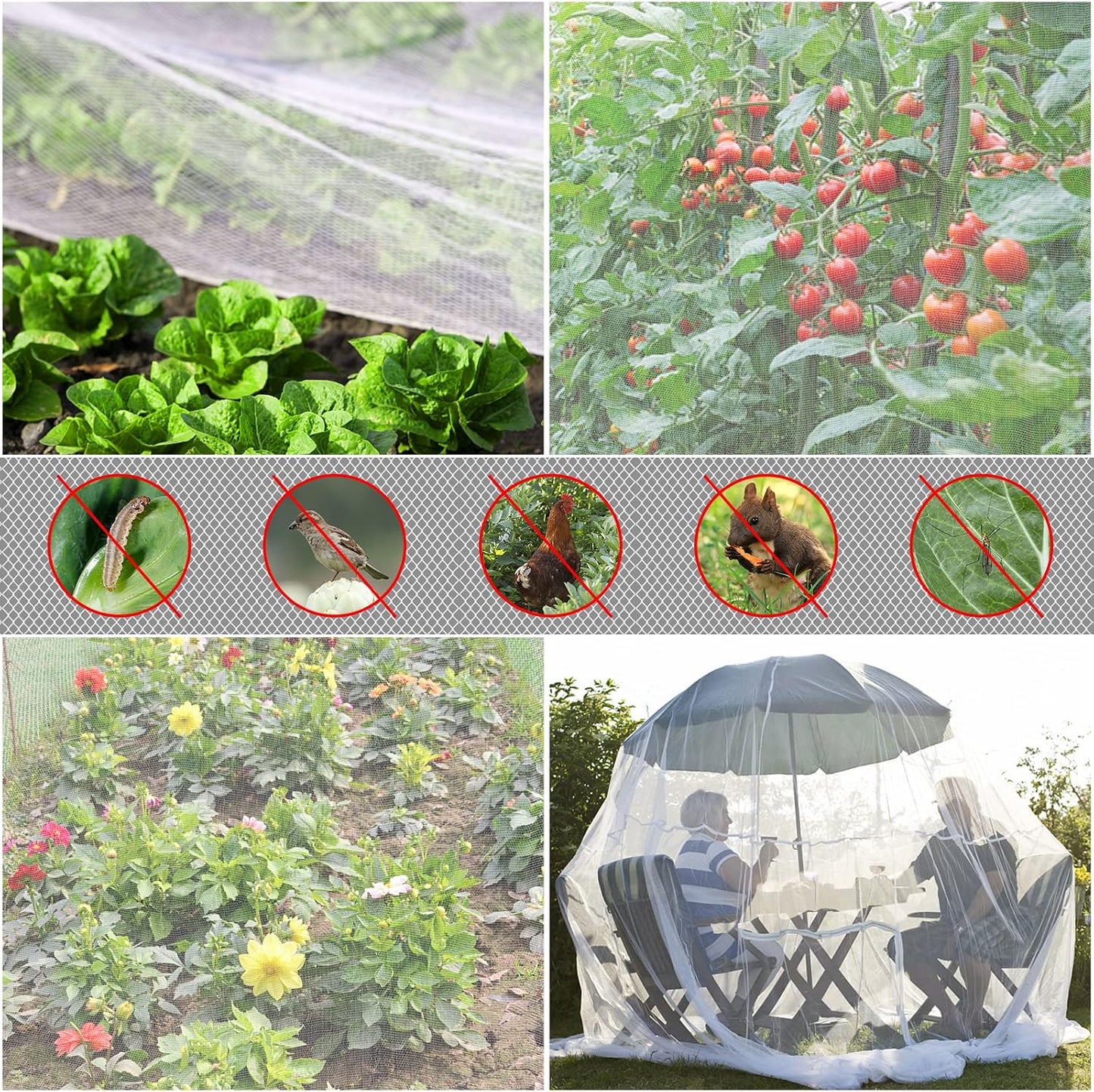 Red jardín 1.5x3m malla ultrafina para plagas pájaros mosquitos