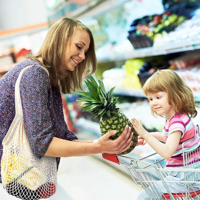5 Pzas Bolsas Compras Algodón Reutilizables