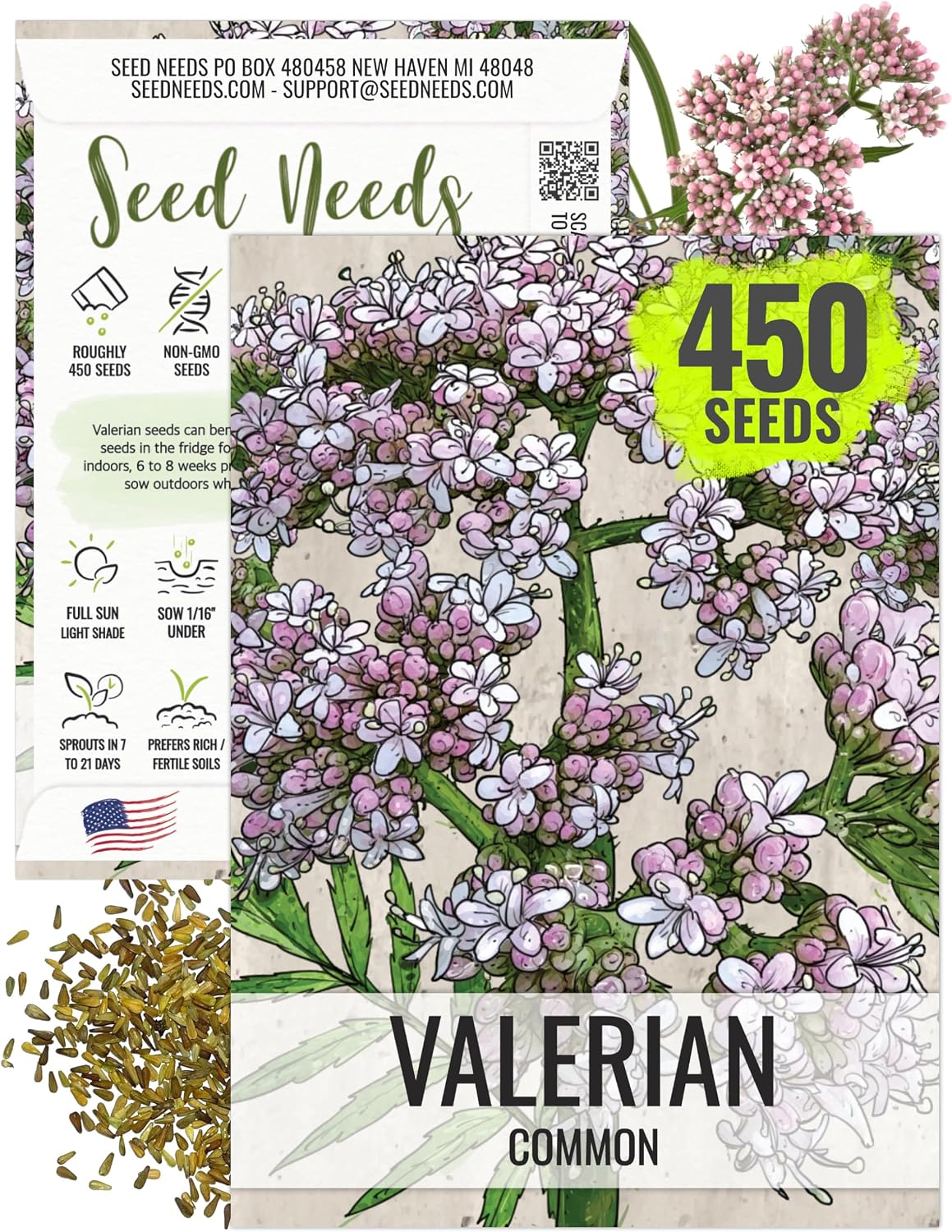 Semillas valeriana para plantar jardín al aire libre sin OMG