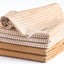Set 6 Toallas Algodón Absorbentes Beige A Rayas 18x28pulg