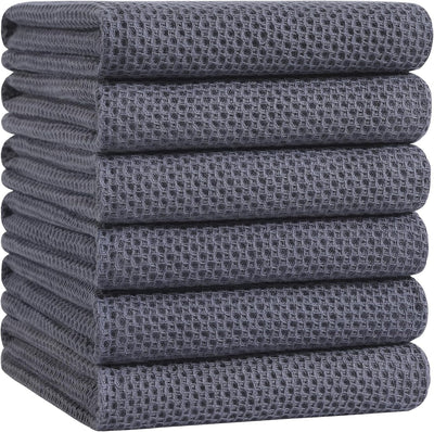 Trap. cocina algodón 20x28pulg 6 Pzas gris oscuro