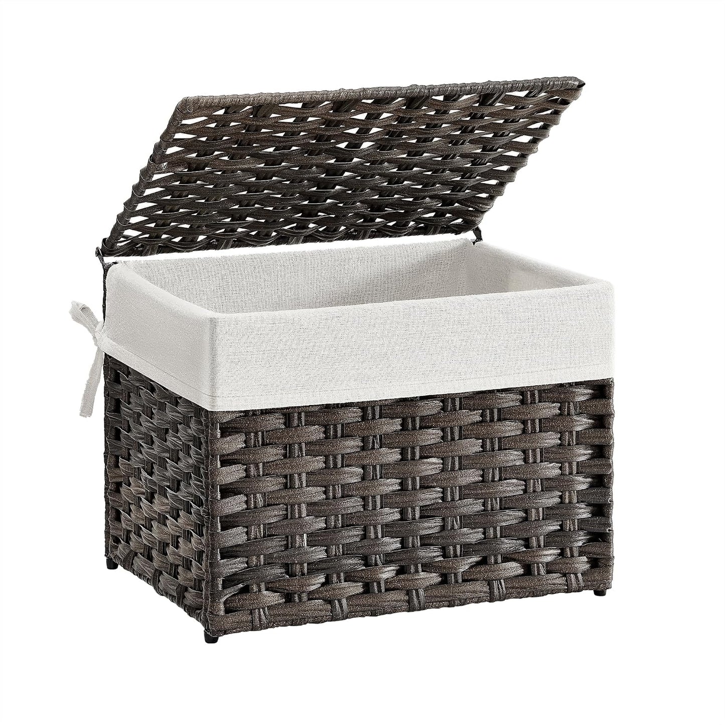 Cesta almacenamiento con tapa tejida plegable forro