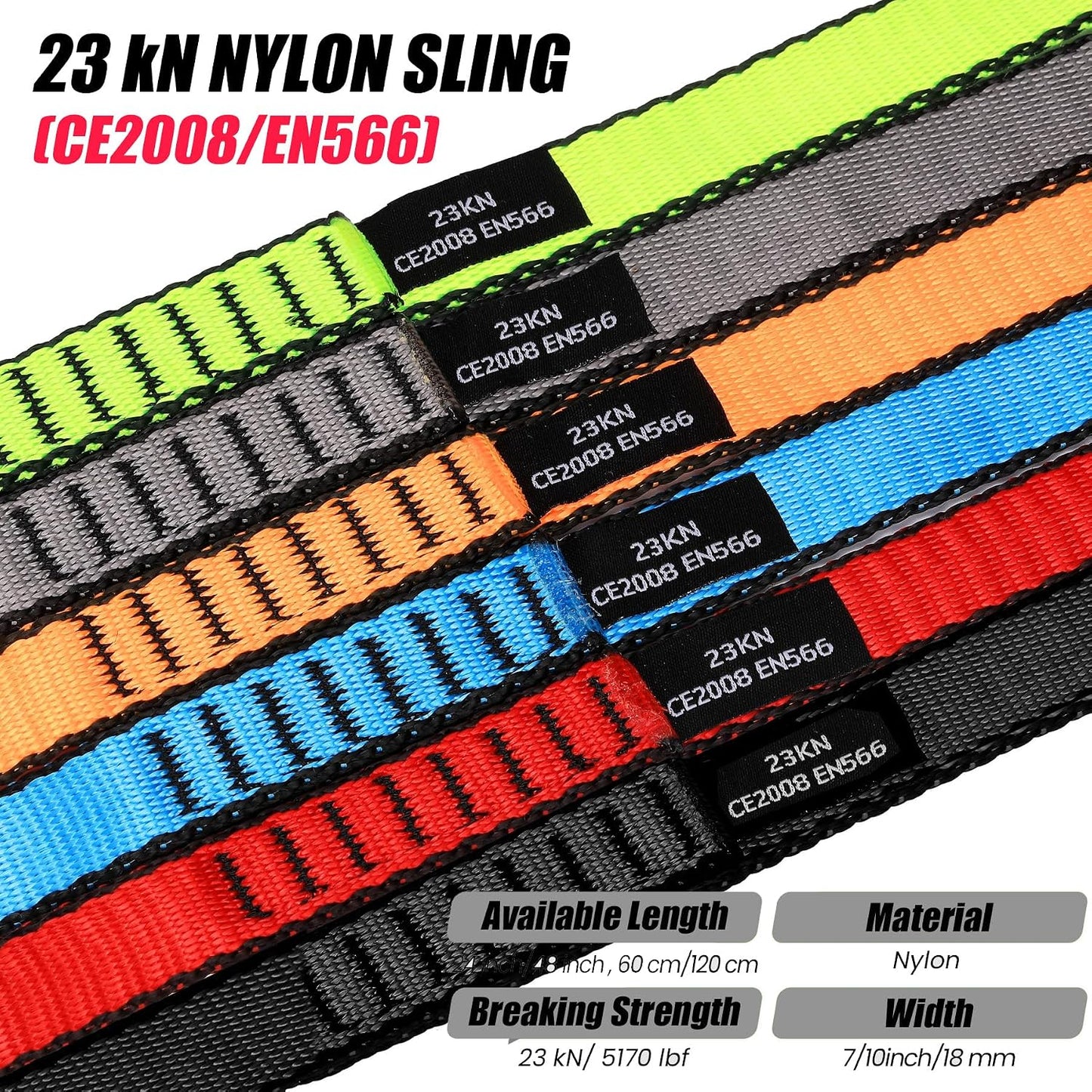 Eslingas nailon 0.709pulg 23kN para escalada rappel