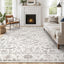 Alfombra área 9x12ft para sala dormitorio comedor blanco