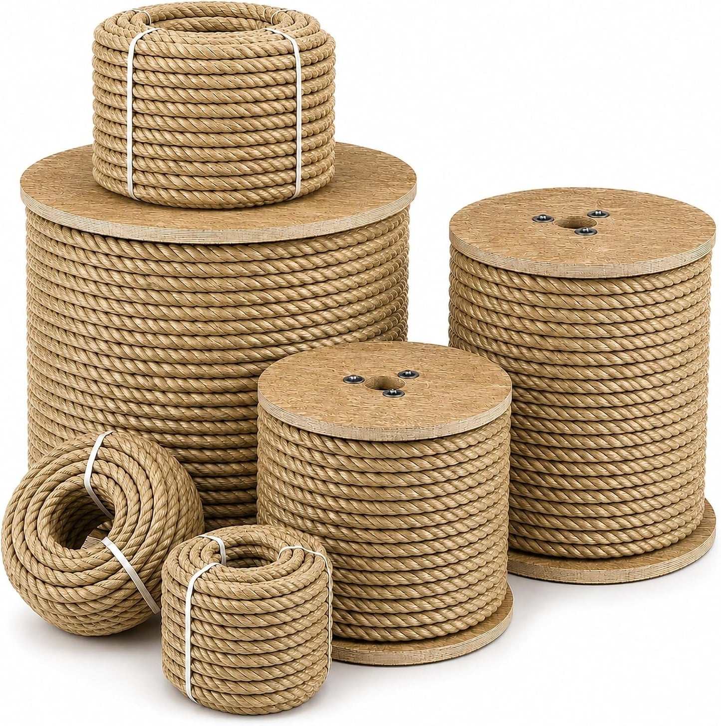 Cuerda sintética 3 hebras 1pulg x25ft resistente decoración