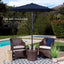 Sombrilla mesa exterior 7.5ft acero botón manivela azul