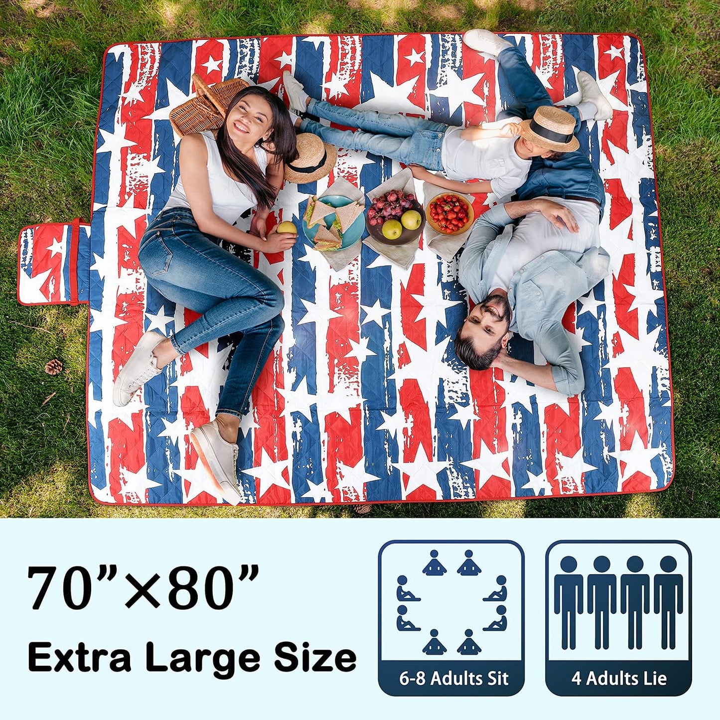 Manta picnic impermeable extra grande para playa camping