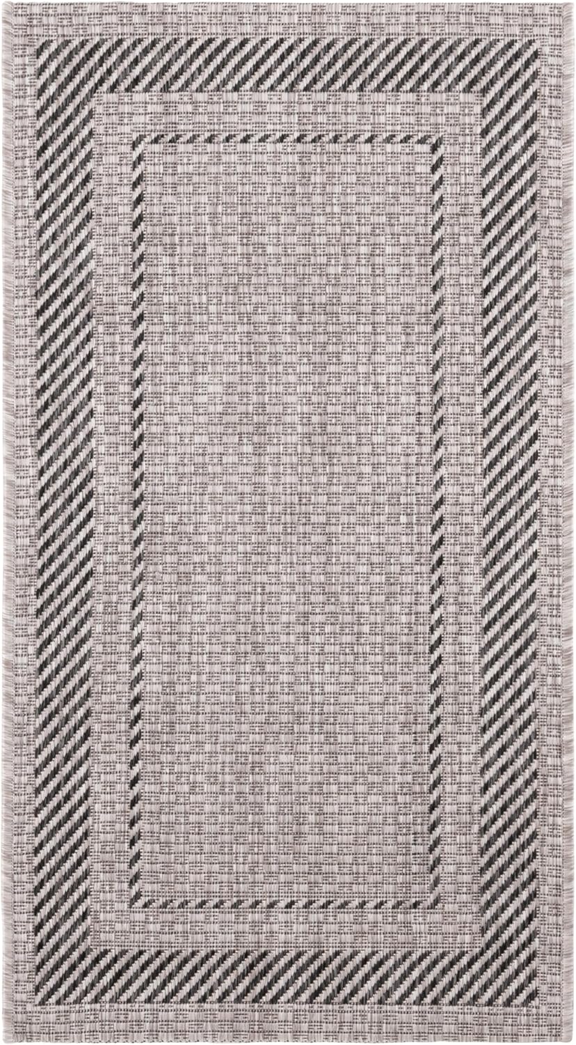 Alfombra decorativa impermeable 2x3ft7pulg beige/negro