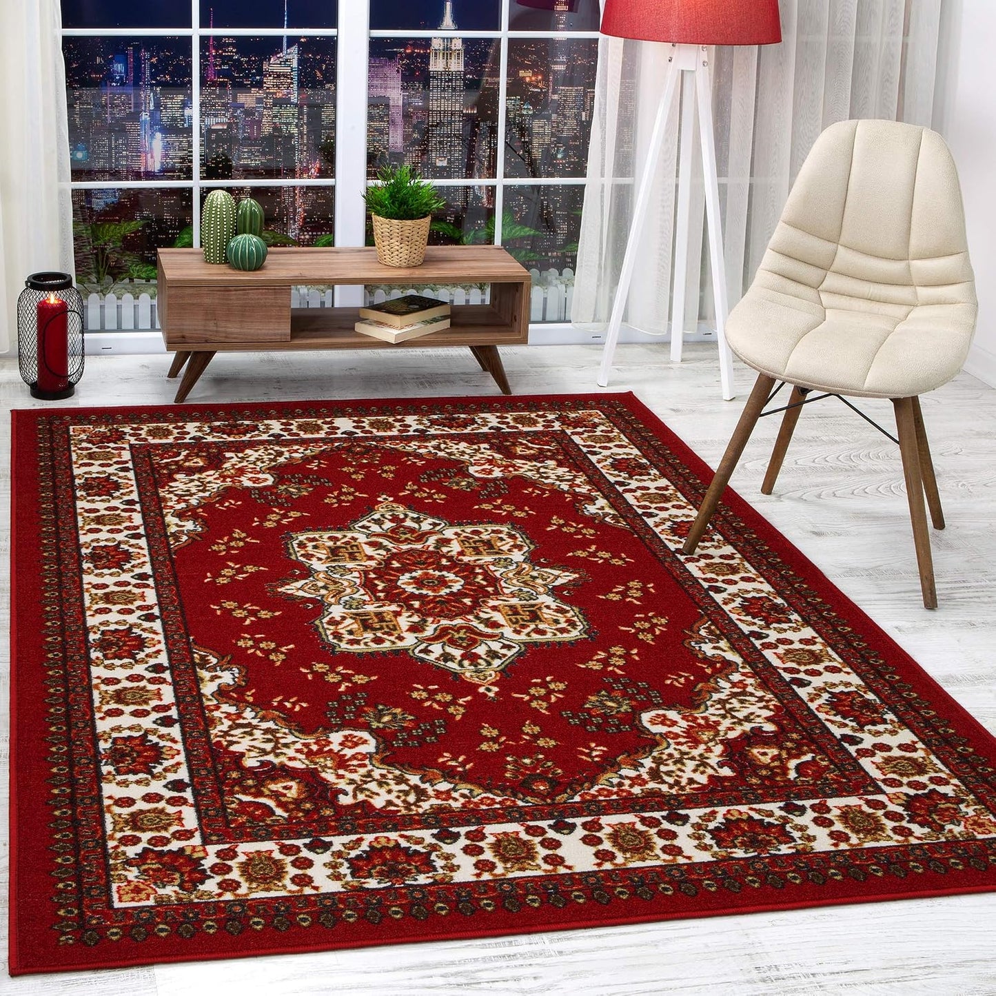 Alfombras oriental 5x7 antiderrap perfil bajo goma granate