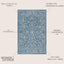 Alfombra bohemia texturizada 8x10ft azul marino/gris
