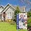Bandera jardín 4 de Julio 12x18" doble cara diseño floral