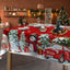 Mantel navideño cuadrado 54x54pulg con muñecos de nieve