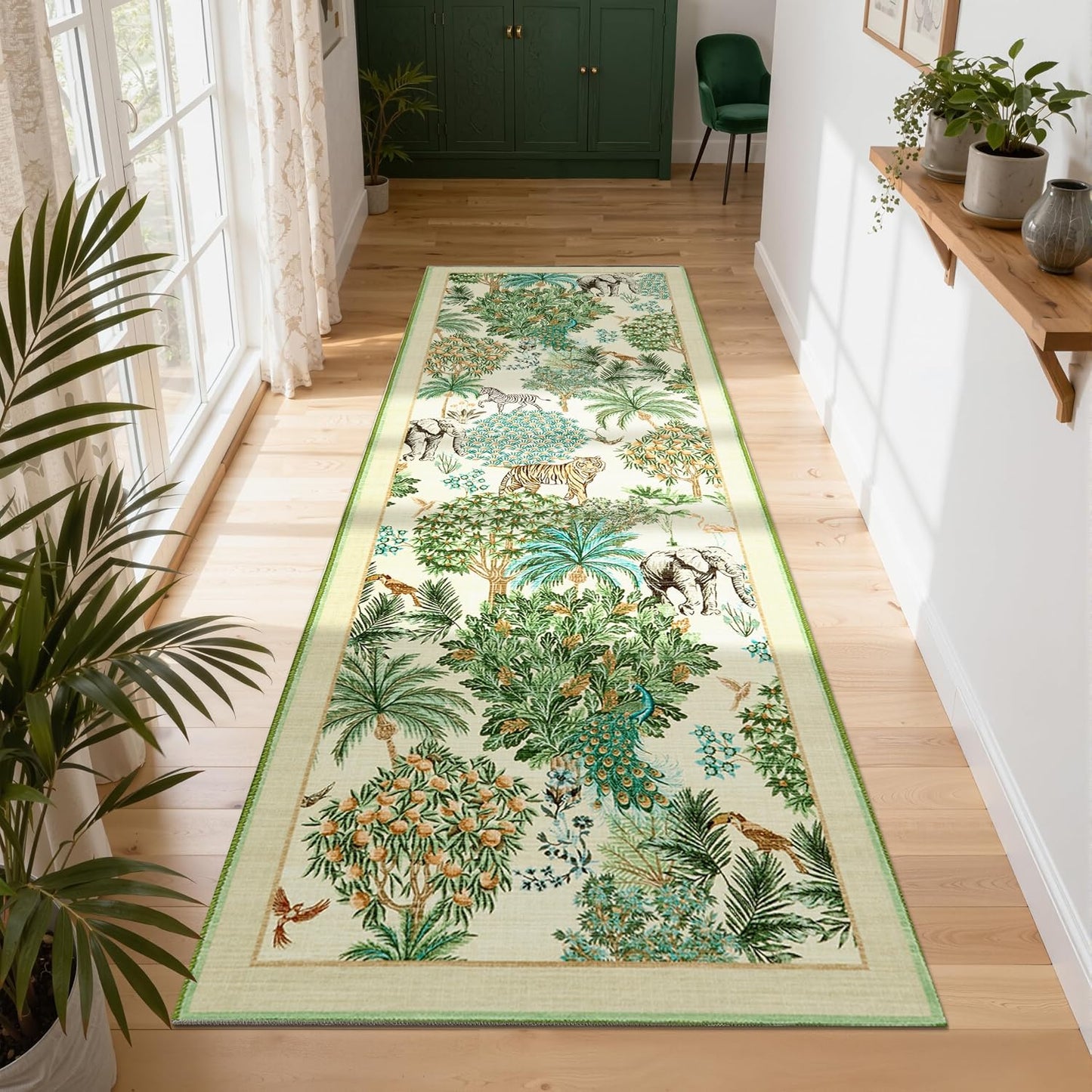 Alfombra pasillo 2x6ft antiderrap estampado animales