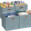 Set 4 Canastas plegables tela 11x11x11 Azul
