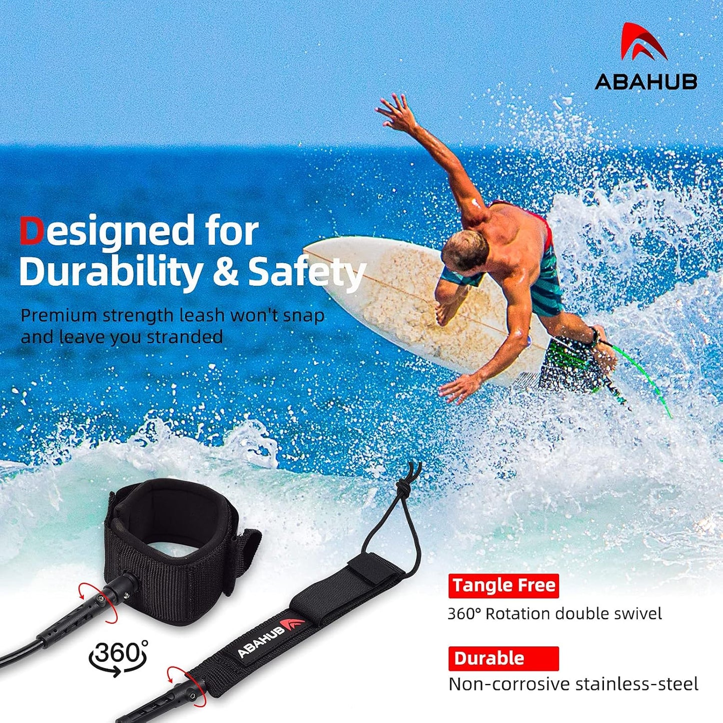 Correa surf premium 6/7/8/9/10 pies antiderrap