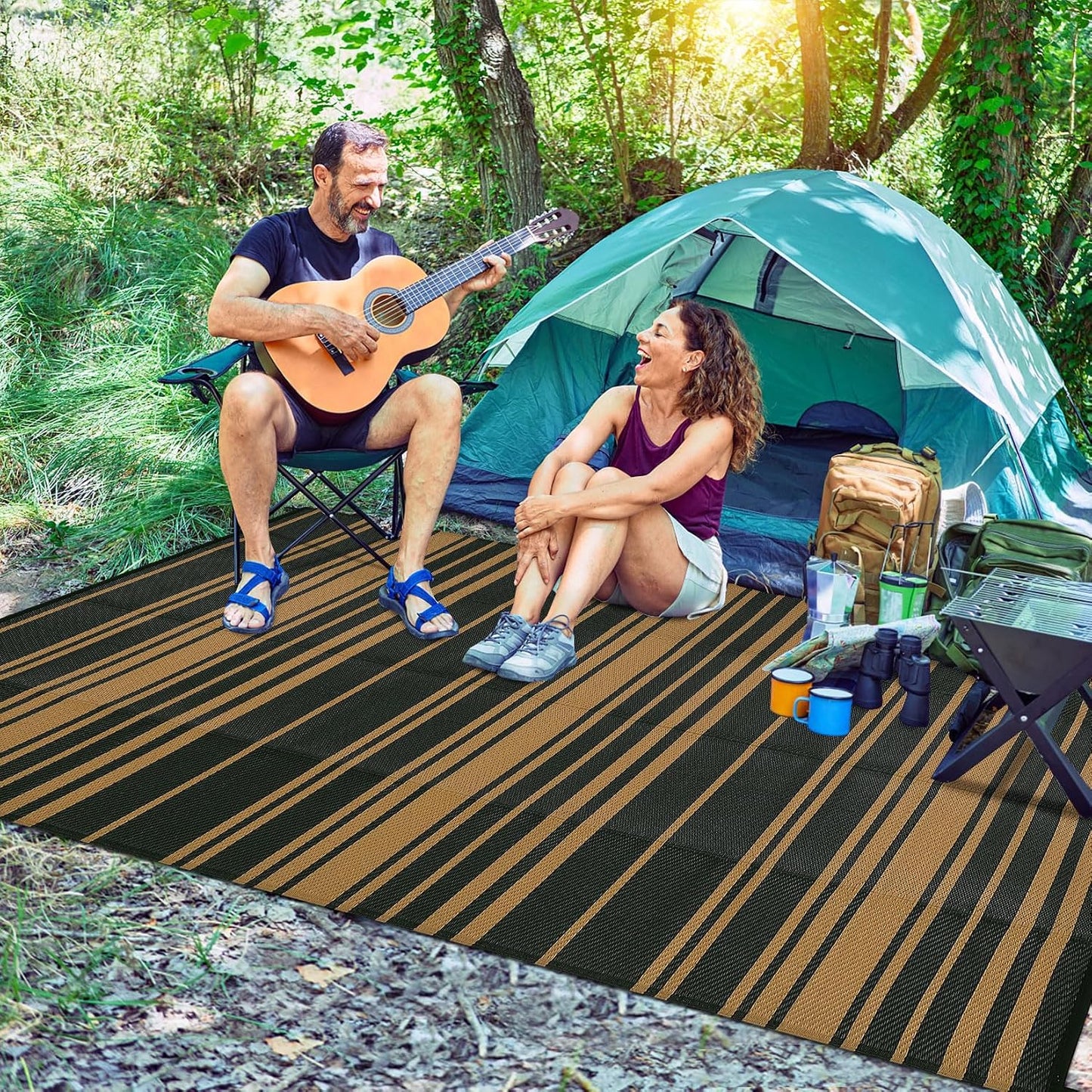 Alfombra paja plástico impermeable 8x10ft UV patio