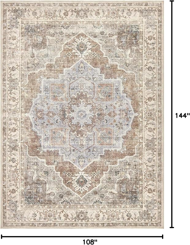 Alfombra área 9x12ft suave antiderrap estilo granja