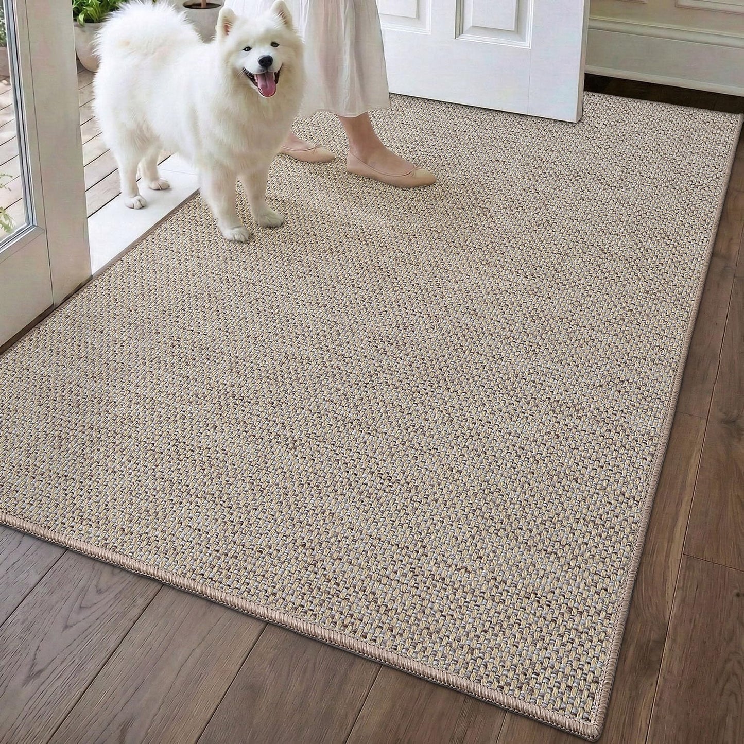 Tapete puerta 32x48pulg antiderrap perfil bajo beige