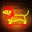Señal neón dachshund para patineta y habitación LED 5V