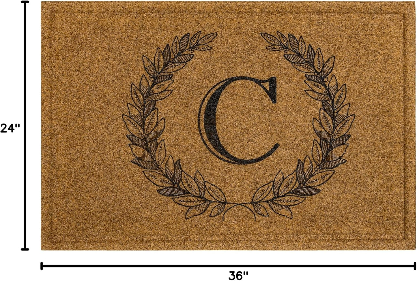Felpudo puerta monograma C 2x3ft fibra coco antiderrap