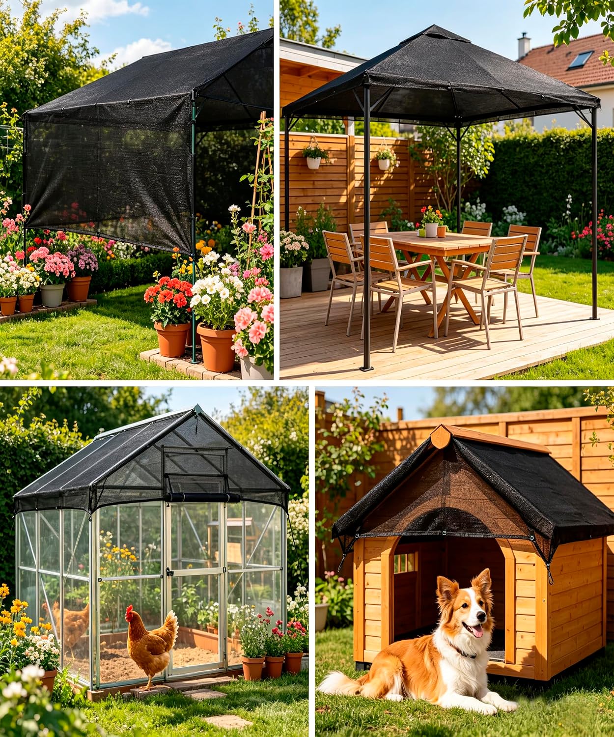 Tela sombra 40% negro 3x6pies para jardín patio pergola