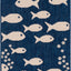 Alfombra decorativa impermeable 2x3ft7" azul marino/beige