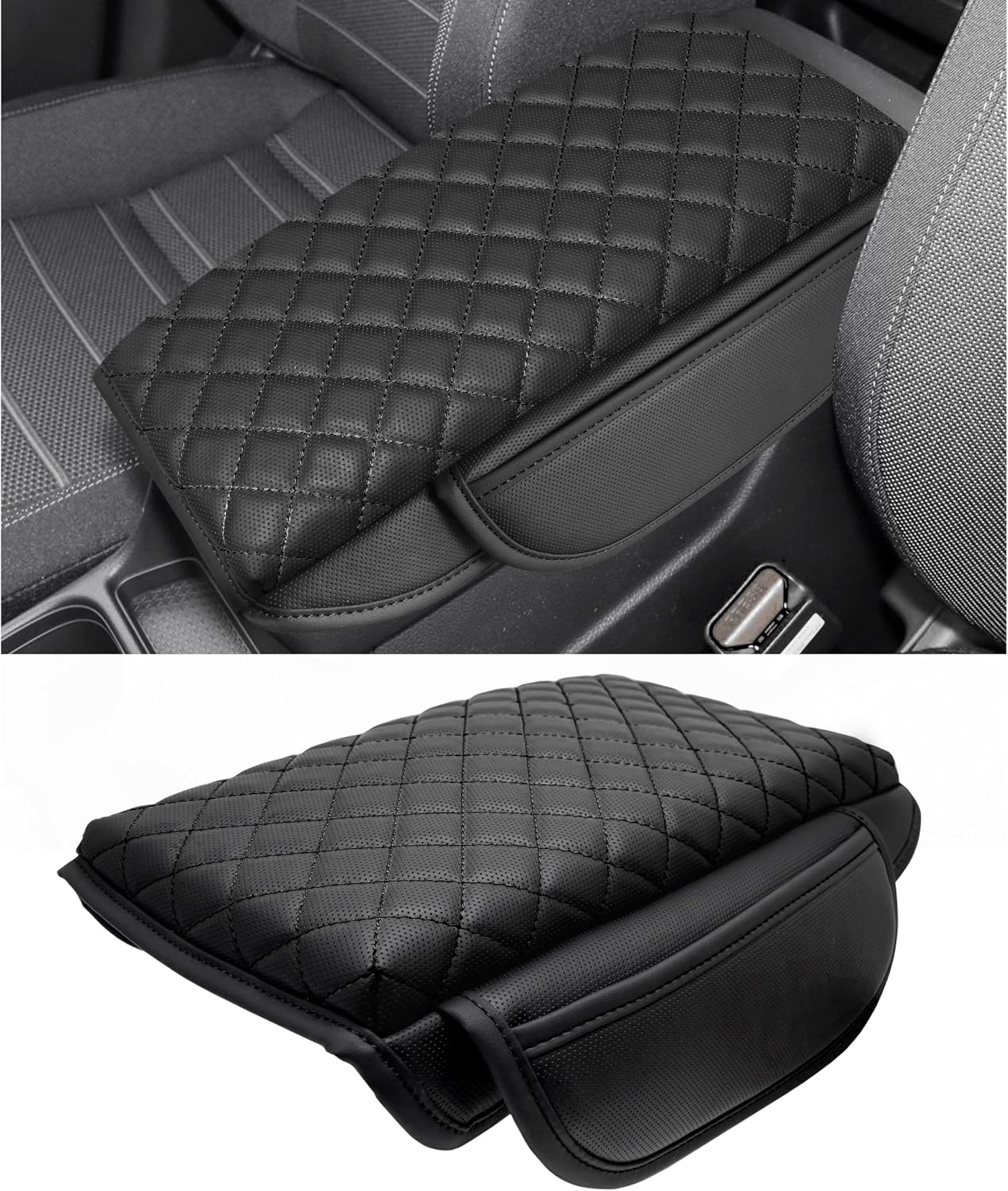 Funda consola central Honda CRV cuero bolsillos costura