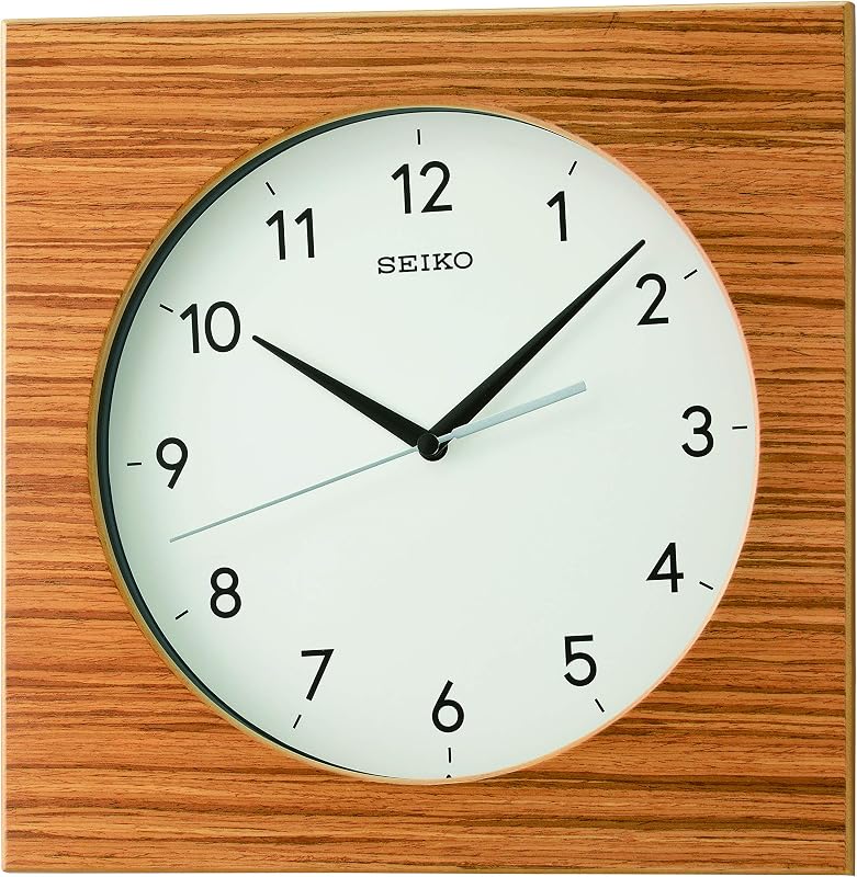 Reloj pared sin tictac marrón 11.6pulg