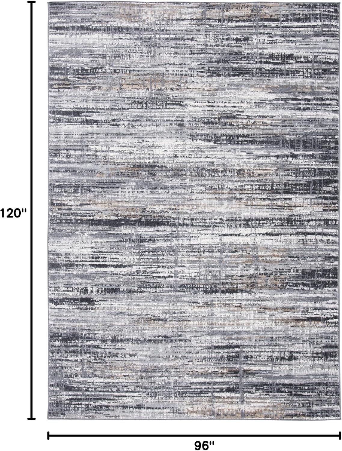 Alfombra moderna abstracta 8x10ft gris claro/oscuro
