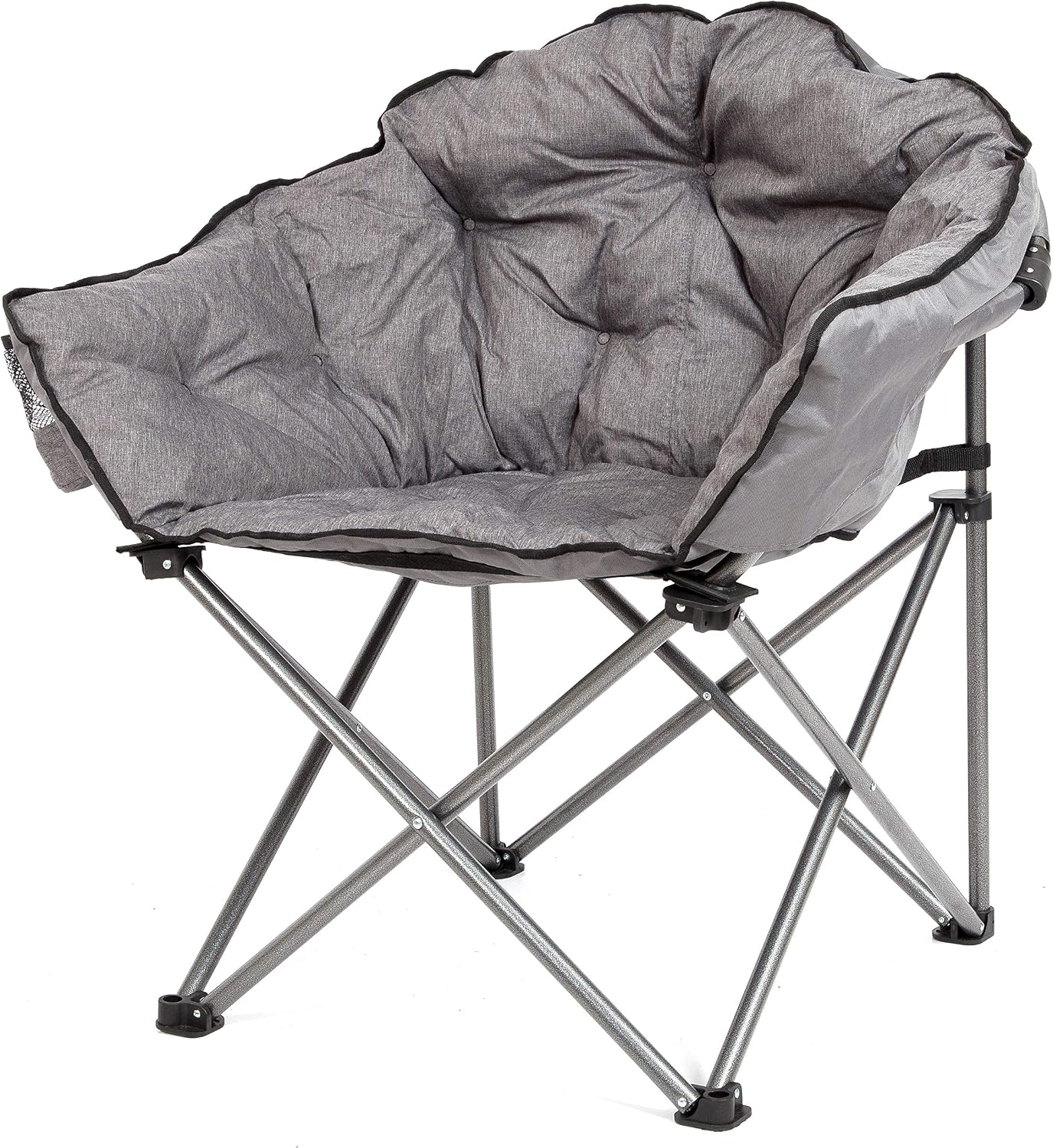 Silla Club Plegable con Cojín Acolchado Exteriores Gris