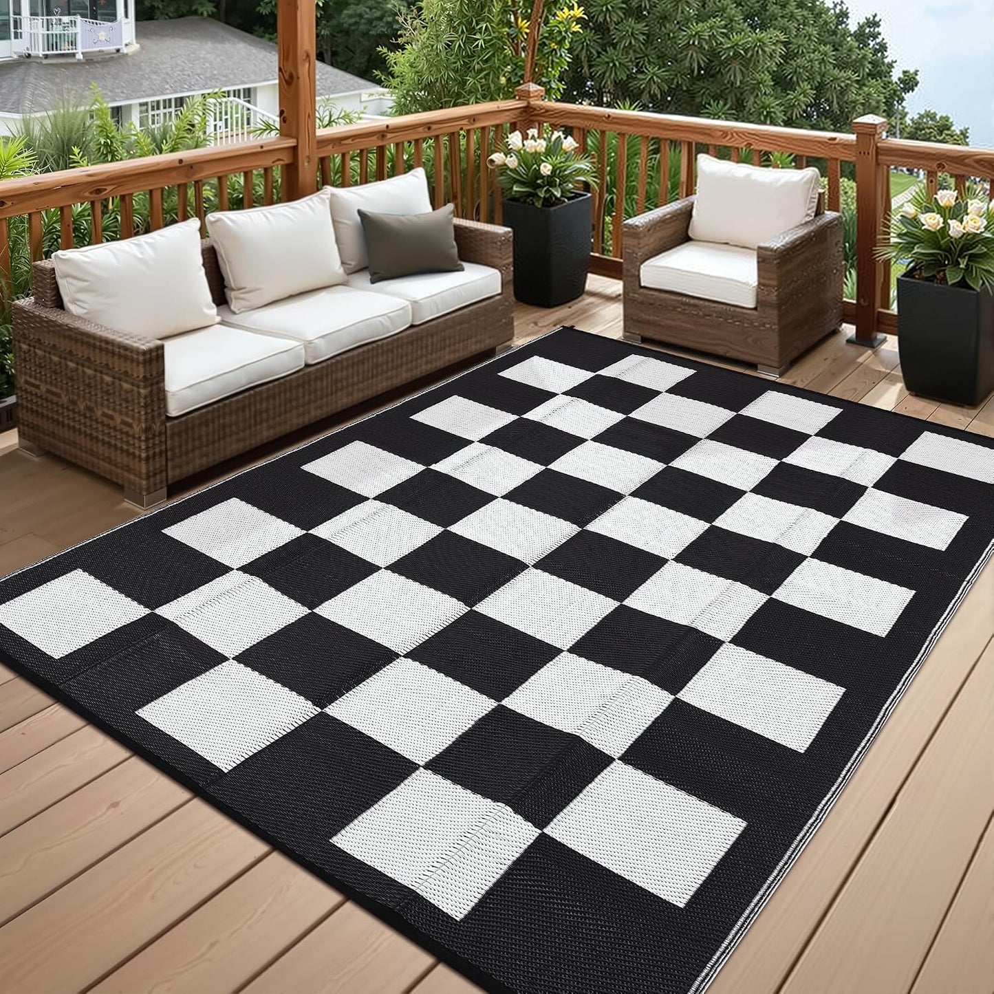 Alfombras exterior 8x10ft plástico impermeables plegables