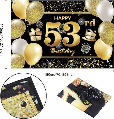 Cartel feliz cumpleaños 53 para hombres fiesta
