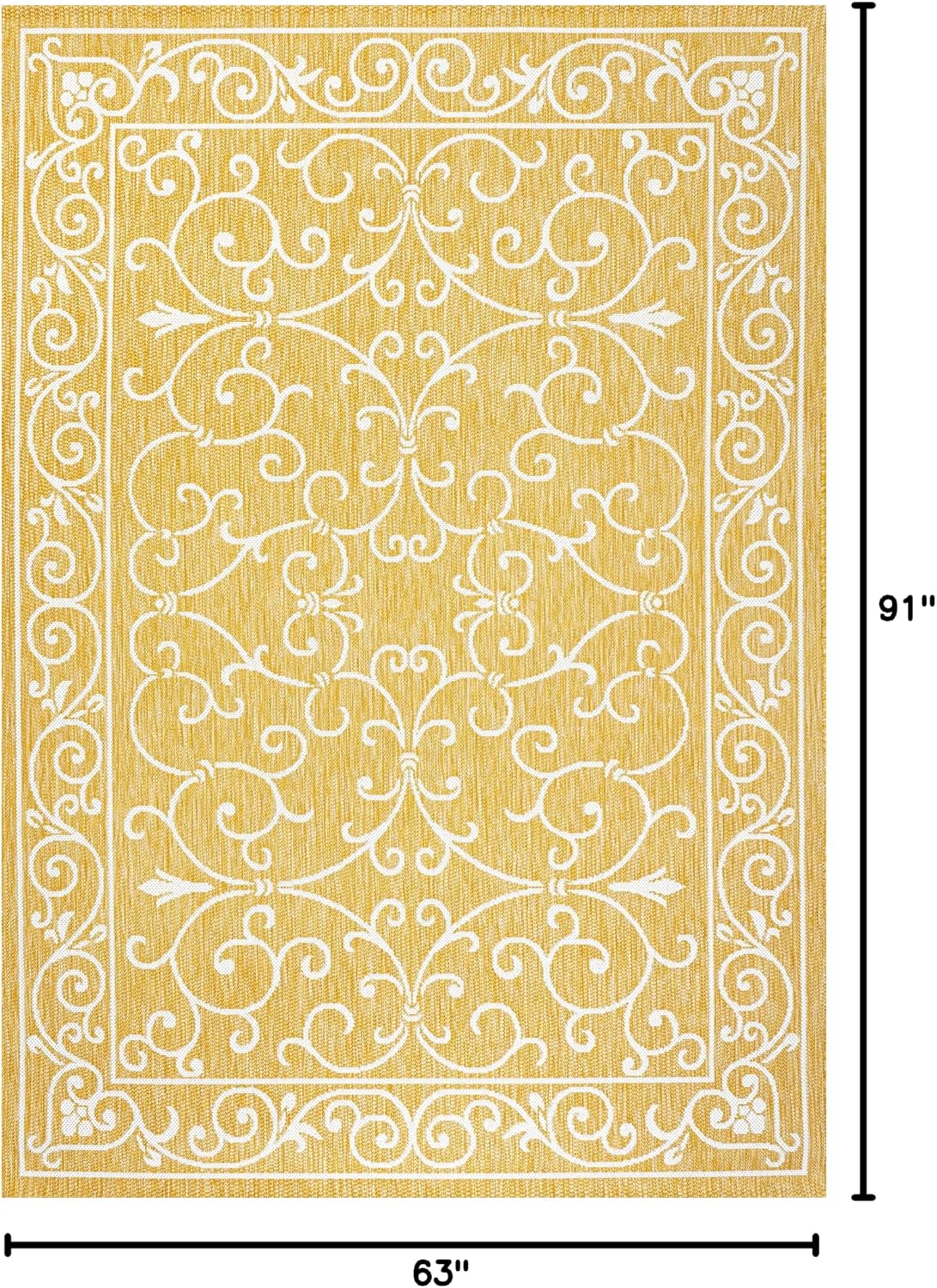 Tapete redondo 5x8ft textura Charleston para patio mascotas