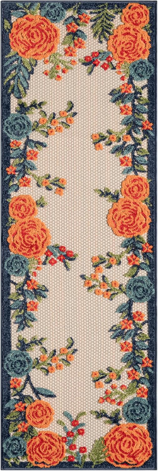 Alfombra dormitorio 2x6ft multicolor fácil de limpiar