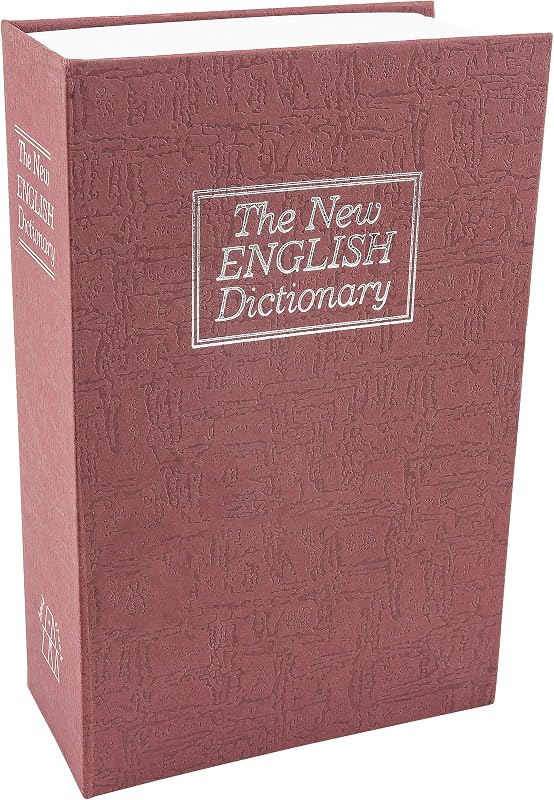 Caja fuerte roja con libro diccionario inglés