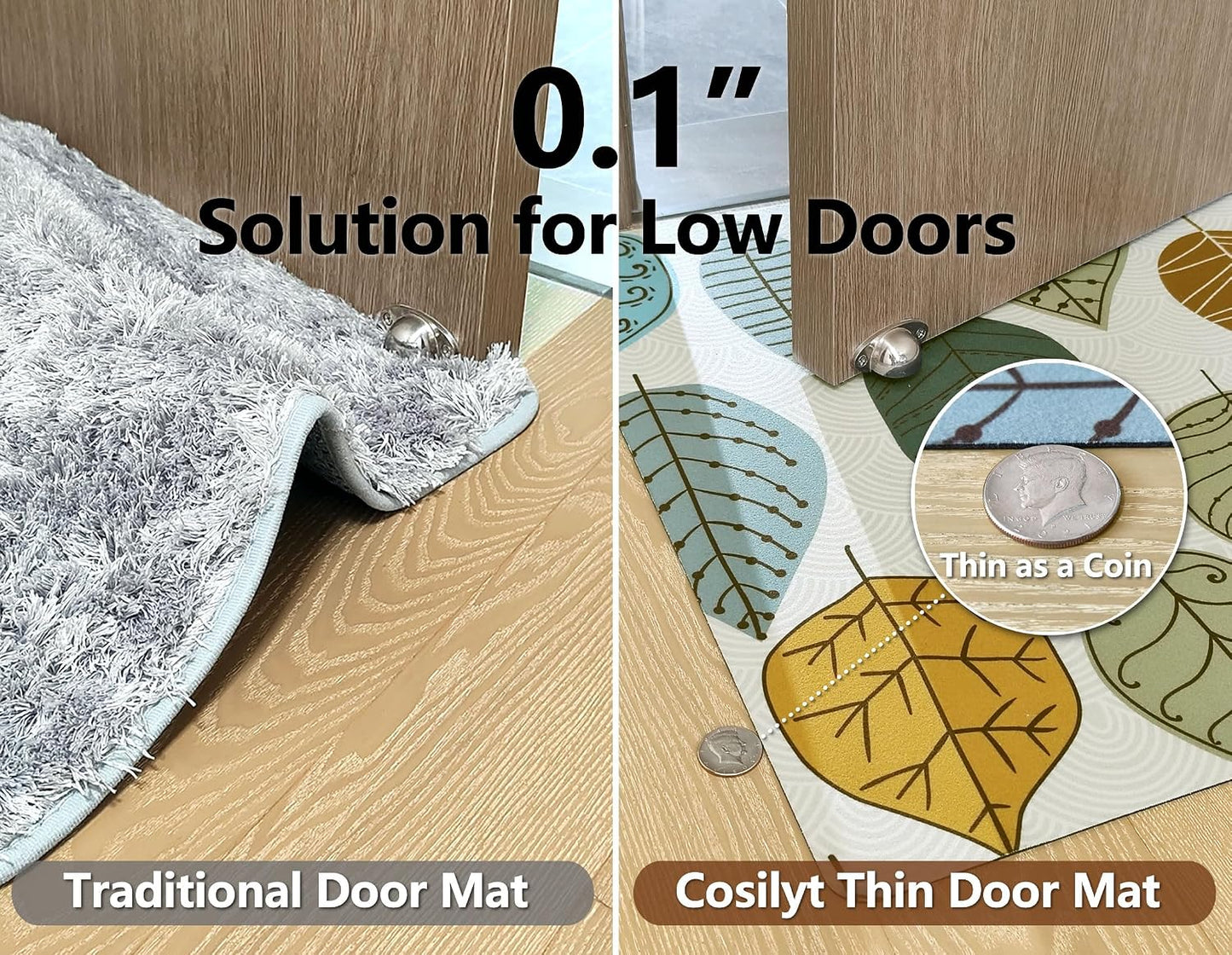 Tapete antiderrap goma impermeable 24x35" para puerta