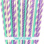 Pajitas aluminio color lila lavanda azul verde 7.75pulg 100uds