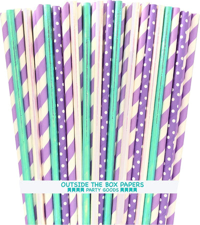 Pajitas aluminio color lila lavanda azul verde 7.75pulg 100uds