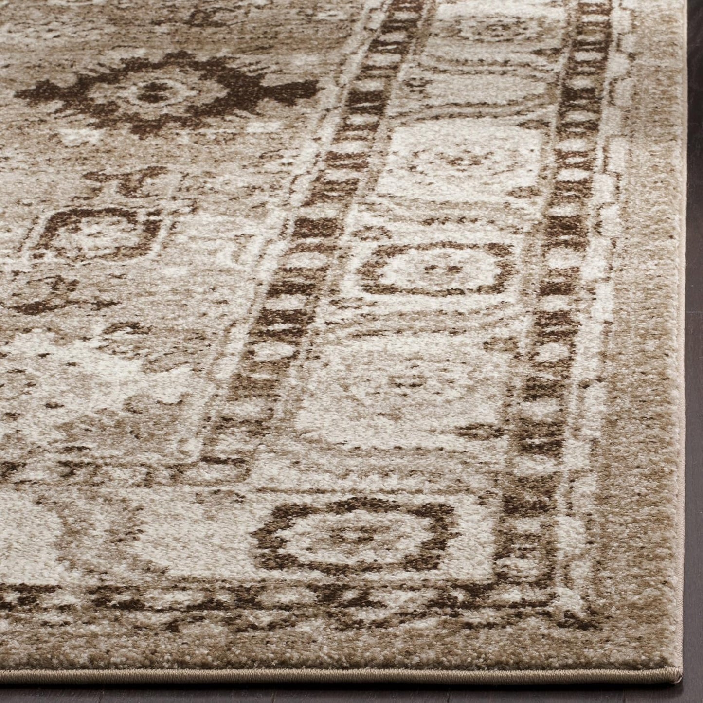 Alfombra cuadrada 3ft gris pardo diseño persa sala dormitorio