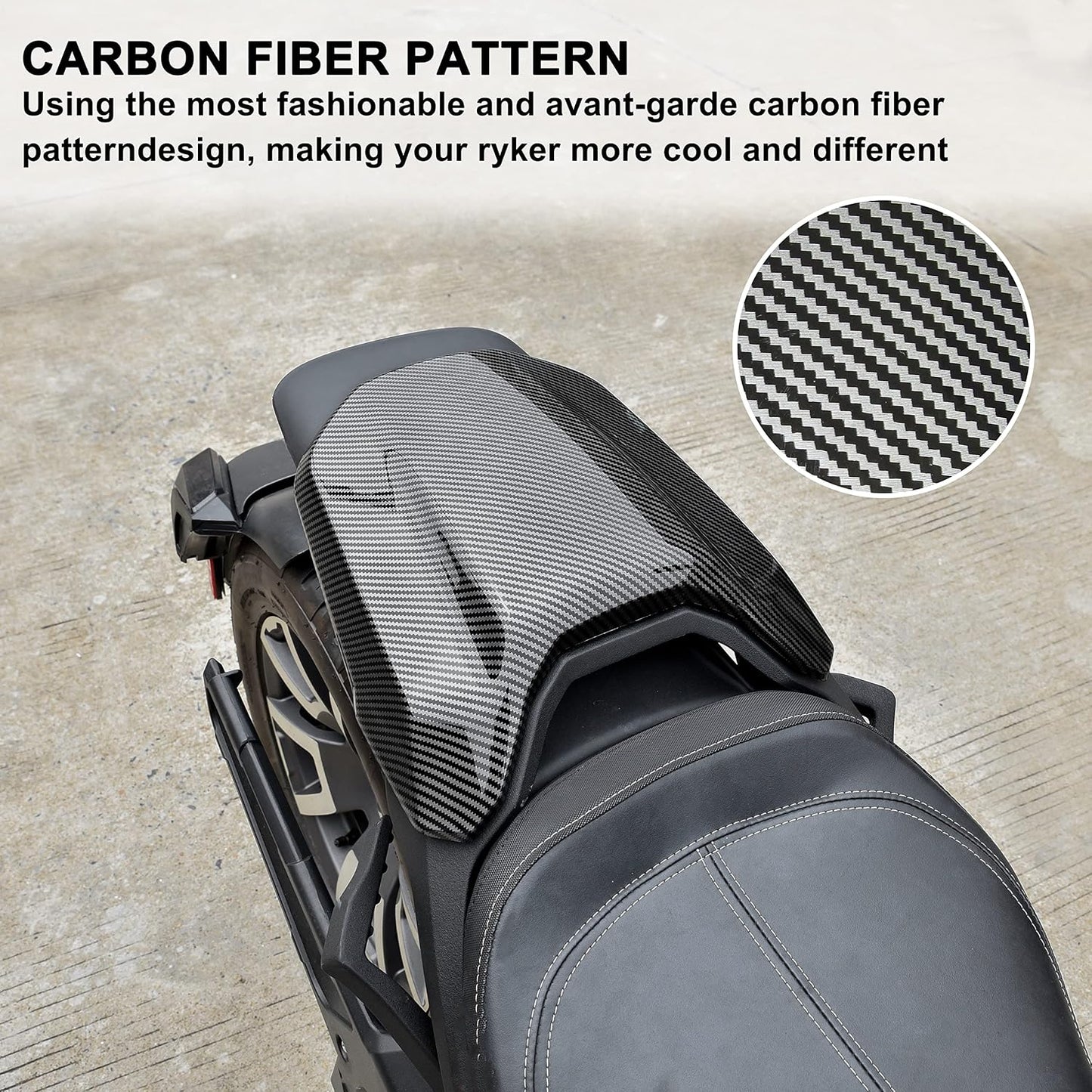 Cubierta asiento Can-Am Ryker 600-900 fibra carbono ABS