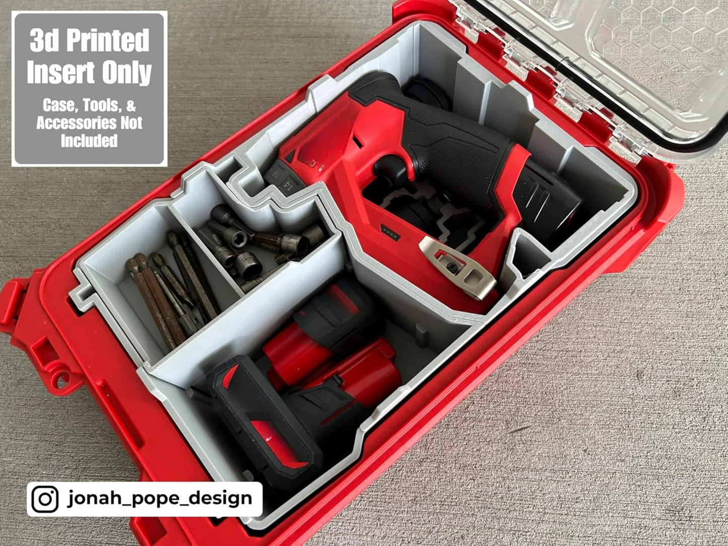 Inserto 3D para controlador M12 y organiz. pack V2 gris